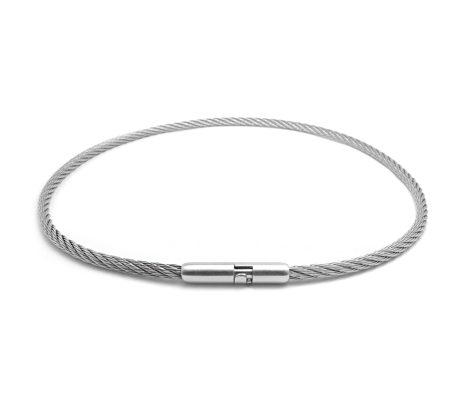 3 mm Stainless Steel Cable Wire Necklace with Bayonet Clasp by