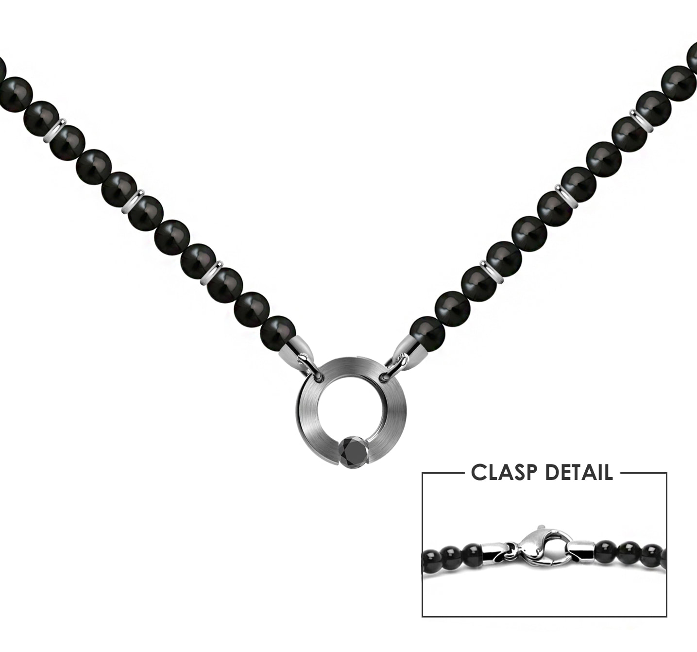 SINLEO Titanium Stainless Steel Small Beads Ball Chain Necklace for Men  Women Boy Girls Dog Tag Link Chains Black 2.4MM 16 Inches | Amazon.com